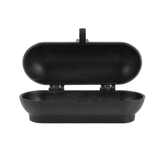Open cast iron potato cooker with hinged lid, crafted for even heat distribution over campfires or grills, ideal for outdoor cooking in Farm, Garden & Tool, Camping, and Best Sellers collections.