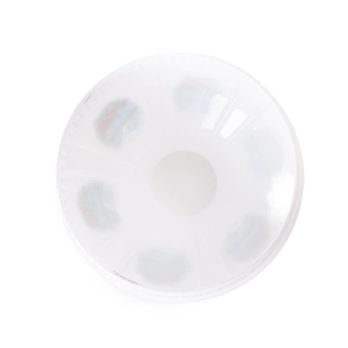 Top view of a handcrafted 10-inch glass lamp shade with subtle Alpine Meadow design, softening light for oil lamps, featured in Lamps & Lighting and Parts and Accessories collections.