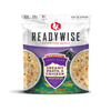 ReadyWise creamy pasta and chicken meal pouch with vegetables, made in USA, lightweight and shelf-stable, ideal for camping, emergency supplies, kitchen, pantry, and outdoor adventures collections.