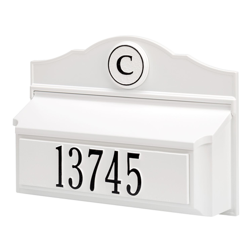 Whitehall Custom Wall Mount Mailbox - White/Black