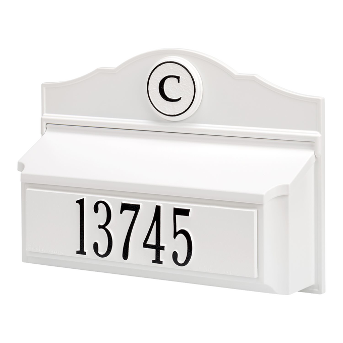 Whitehall Custom Wall Mount Mailbox - White/Black