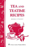 Cover of a recipe booklet featuring a red teapot and teacup illustration, with red decorative border and title text promoting tea and teatime recipes, ideal for books and cookbooks collections.