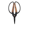 Small gardener's scissors with heat-treated stainless steel blades and wide walnut handles featuring ambidextrous grip, ideal for precise herb harvesting in Farm, Garden & Tool and Garden Accessories collections.