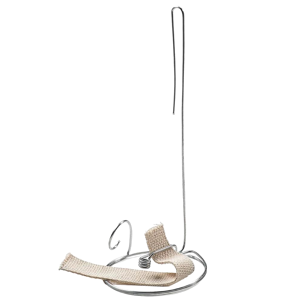 Steel oil lamp element with flat cotton wick, handcrafted in USA, designed for lamps and lighting, ideal for olive oil lamp kits in best sellers and USA made collections.