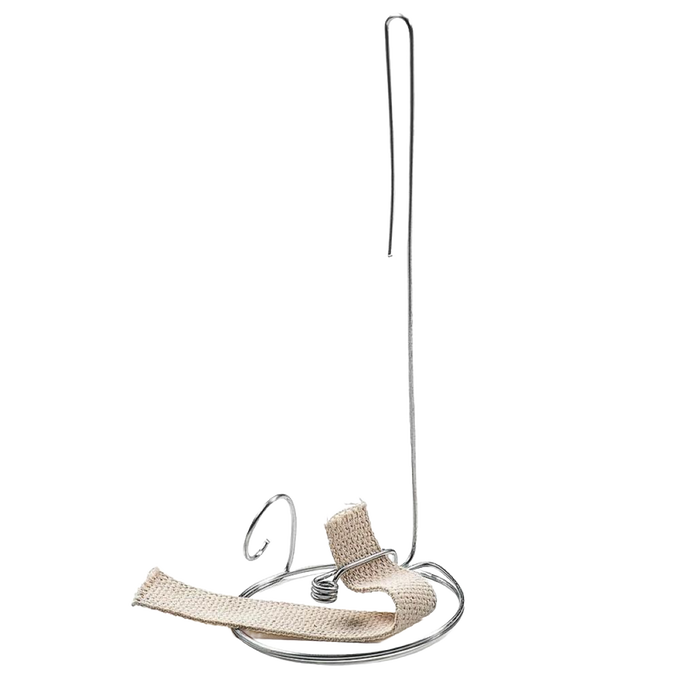 Steel oil lamp element with flat cotton wick, handcrafted in USA, designed for lamps and lighting, ideal for olive oil lamp kits in best sellers and USA made collections.