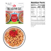 ReadyWise strawberry granola crunch breakfast packet with nutritional facts and bowl of granola topped with fresh strawberry, suitable for Camping, Emergency Supplies, USA Made, and Best Sellers collections.
