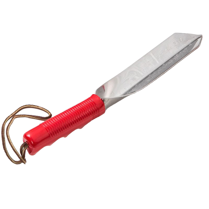 Wilcox Stainless garden trowel with pointed stainless steel blade and contoured red plastic grip, designed for digging and transplanting in Farm, Garden & Tool collections.