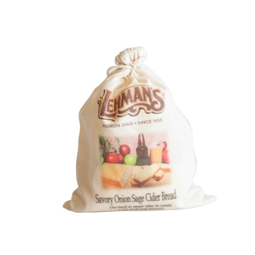Soft fabric drawstring bag featuring handcrafted savory onion sage cider bread mix with rustic branding, ideal for Kitchen & Food, Pantry, Dry Goods and Mixes, Best Sellers, and Promo Eligible collections.