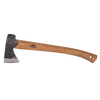 Hand-forged Hunter's axe with a sharp Swedish steel blade and a smooth wooden handle, crafted for versatile use in farm, garden, and woodcutting tasks, featured in Knives & Axes.