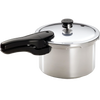 Handcrafted aluminum pressure cooker with polished finish and black ergonomic handle, designed for fast, flavorful cooking, featured in Kitchen & Food, Cookware, Pots and Pans, Best Sellers, and Promo Eligible collections.