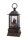 Handcrafted antique-style lantern featuring a detailed nativity scene with Mary, Joseph, angel, and lambs, softly illuminated for Home & Decor, Holiday Decor, Best Sellers, and Promo Eligible collections.