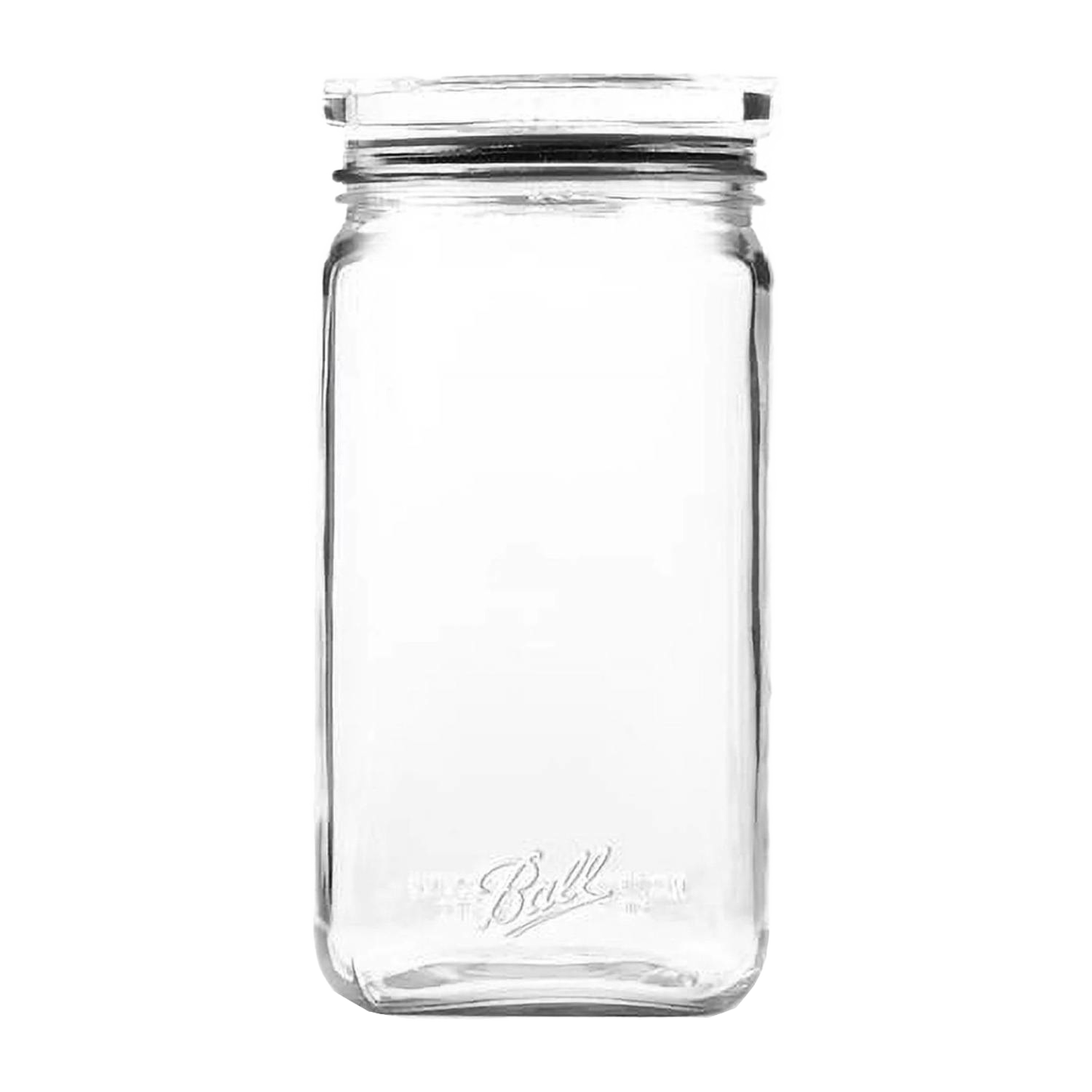 Clear stackable glass storage jar with airtight silicone-sealed lid and super-wide mouth, designed for organizing kitchens and pantries in Home & Decor and Kitchen & Food collections.