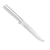 Handcrafted Rada Stubby Butcher Knife featuring a 5-3/8 inch stainless steel blade with a silver brushed aluminum handle, ideal for Farm, Garden & Tool and Kitchen Knives collections.