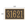 Handcrafted custom address plaque in bronze and gold tones, made in USA, enhancing curb appeal with an elegant rectangular design in Home & Decor and Mailboxes collections.