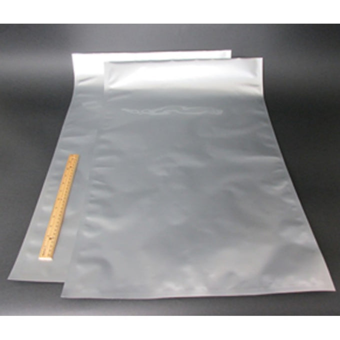 Two large silver mylar bags sized for bulk dry food storage, designed for long-term preservation in Kitchen & Food, Grain Mills, USA Made, and Best Sellers collections.