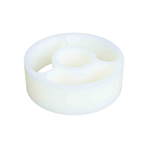 White spool-shaped component made in USA, designed for use in water pumps and deep well pump parts, featured in best sellers and promo eligible appliance collections.