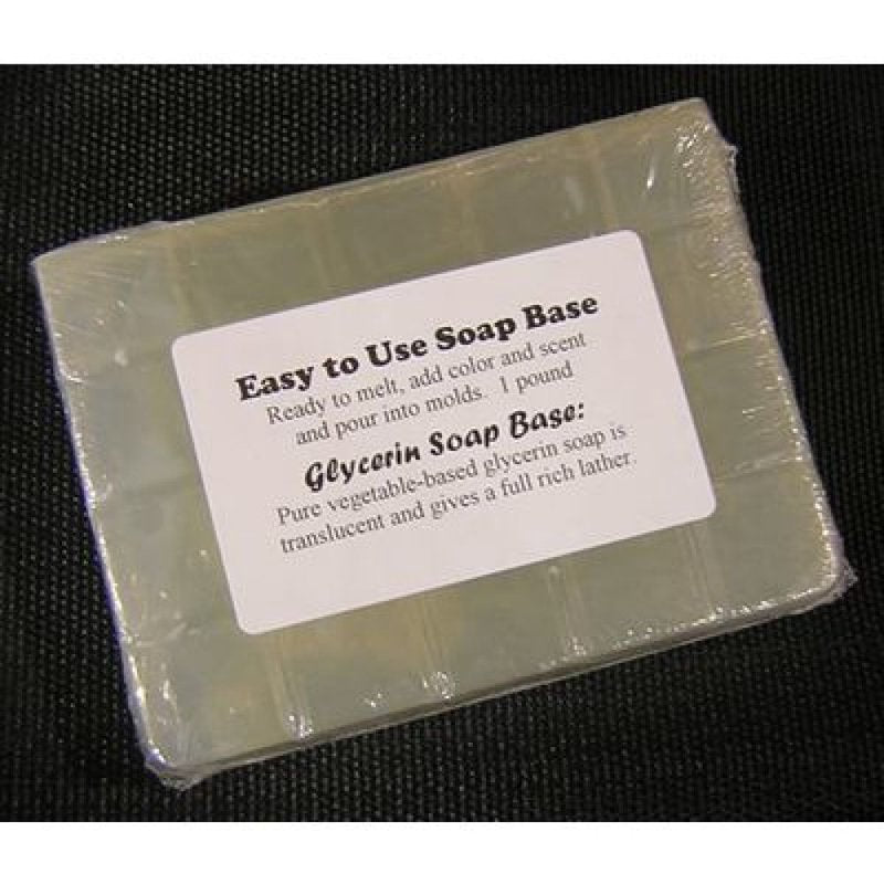 Handcrafted translucent 1-pound glycerin soap base bar made from pure vegetable glycerin, easy to melt and customize, ideal for Health & Wellness and Soapmaking Supplies collections.