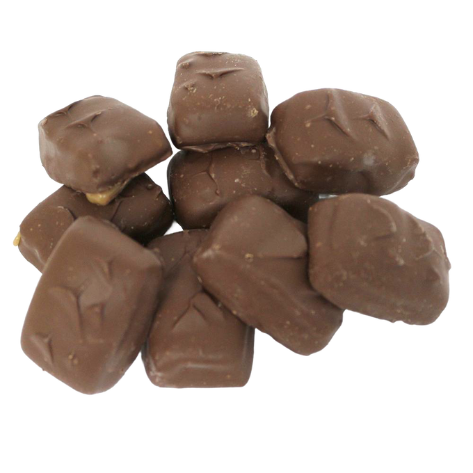 Handcrafted sugar-free chocolate candies with roasted cashews and caramel, perfect for Kitchen & Food, Snacks and Sweets, Candy, USA Made, Best Sellers, and Promo Eligible collections.