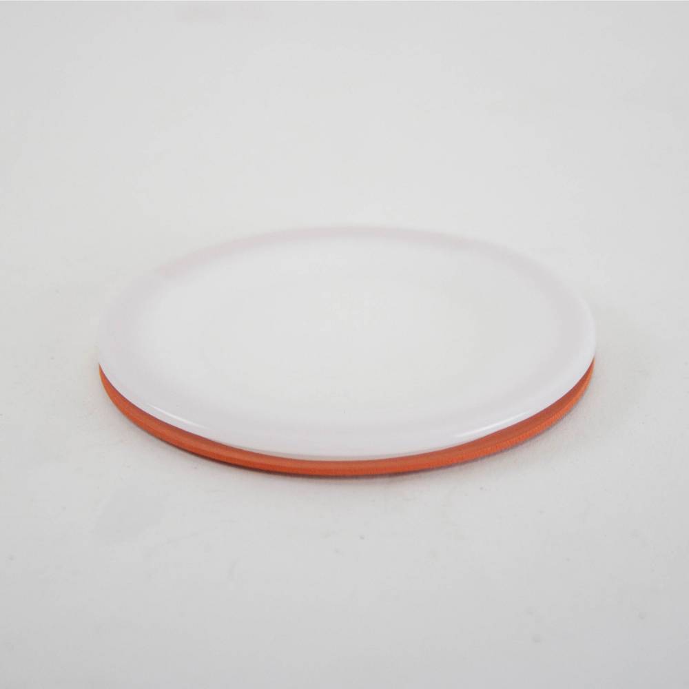 White reusable wide-mouth lid with an orange sealing ring, designed for durable food preservation, made in USA, featured in Kitchen & Food, Canning, and Best Sellers collections.