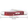Compact traditional pocket knife featuring a textured old red bone handle and polished bolsters, handcrafted in the USA, ideal for Farm, Garden & Tool and Knives & Axes collections.