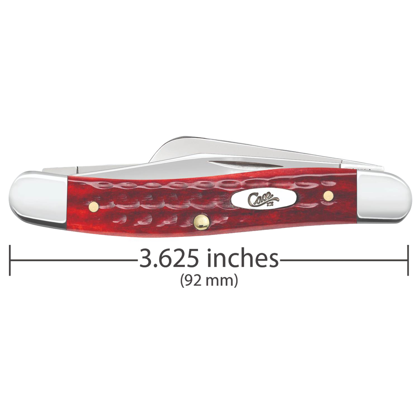 Compact traditional pocket knife featuring a textured old red bone handle and polished bolsters, handcrafted in the USA, ideal for Farm, Garden & Tool and Knives & Axes collections.