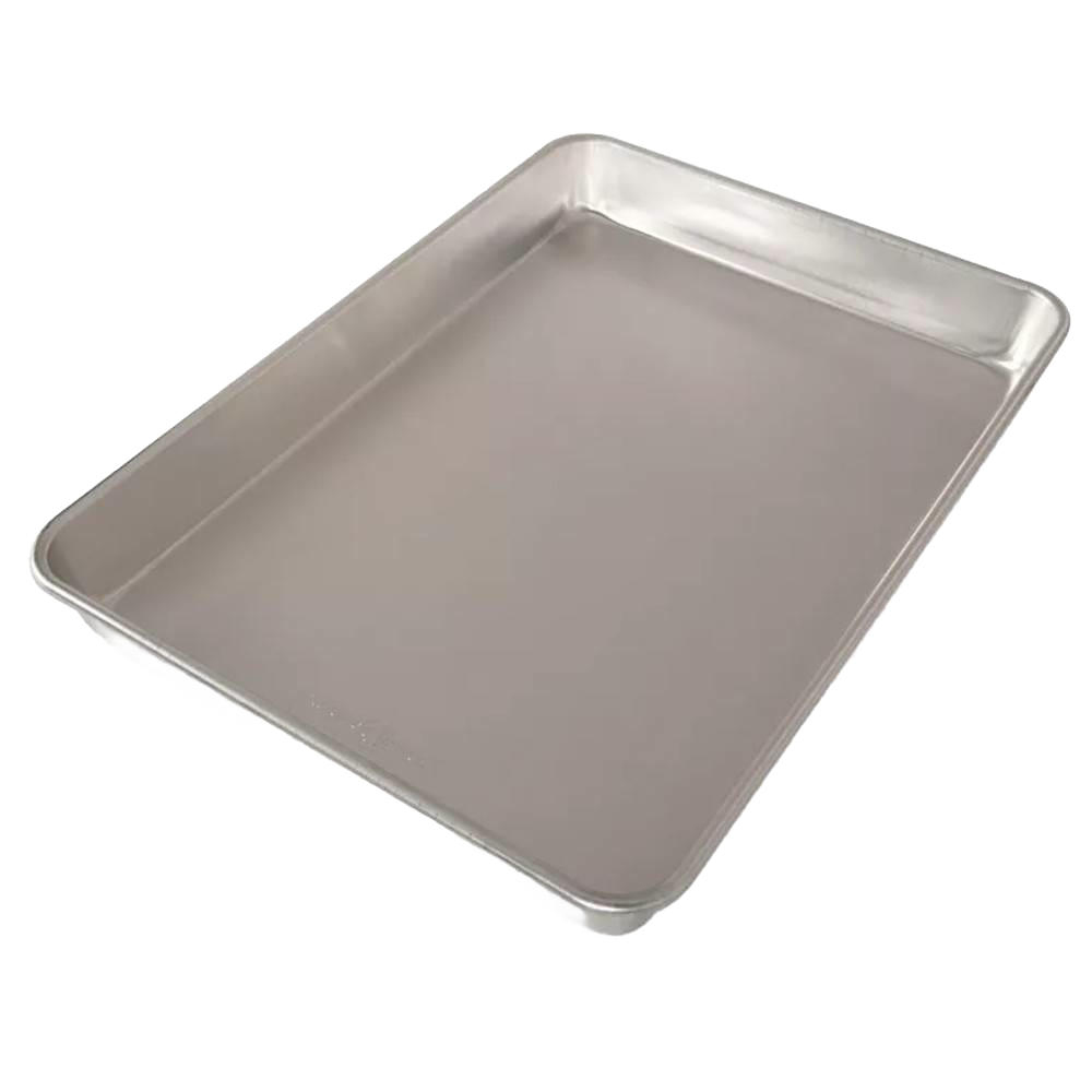 High-sided aluminum baking sheet pan with tall edges for larger capacity, ideal for baking cakes, bars, and casseroles, part of Kitchen & Food, Cookware, and USA Made collections.