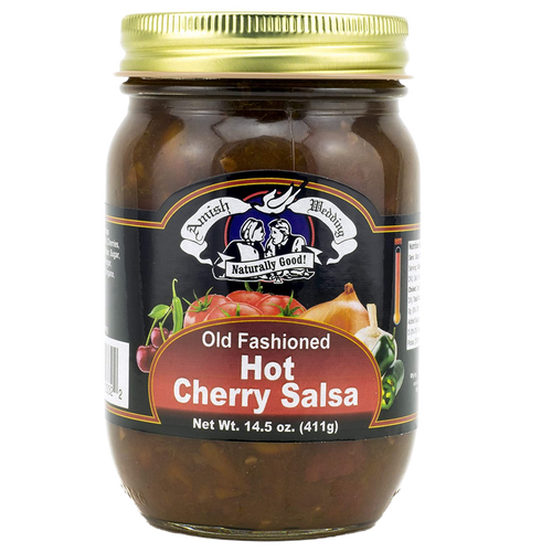 Handcrafted jar of thick, chunky Old Fashioned Hot Cherry Salsa made in USA, perfect for Kitchen & Food, Pantry, Snacks and Sweets, Best Sellers, and Promo Eligible collections.