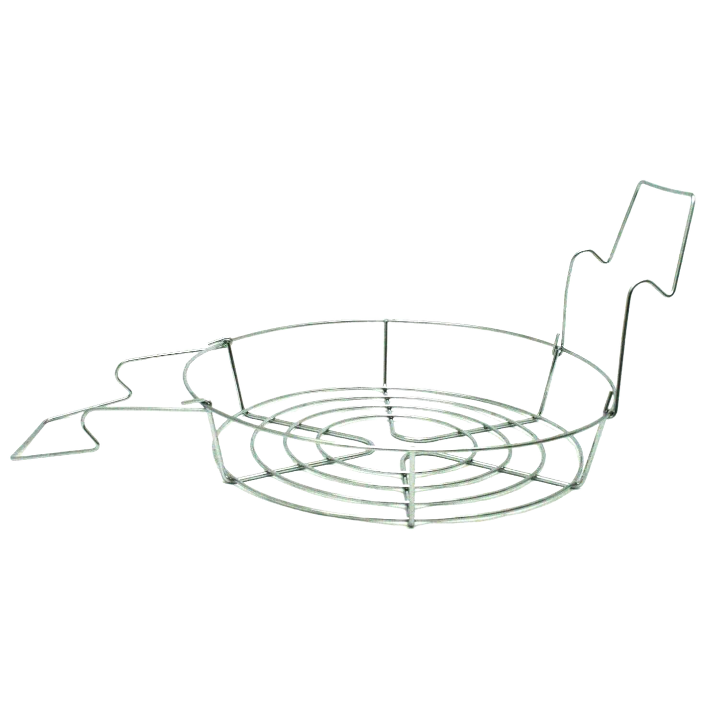 Chrome wire canning rack with contoured handles, designed to elevate jars for water circulation in food preservation, featured in Kitchen & Food and Canning Accessories collections.