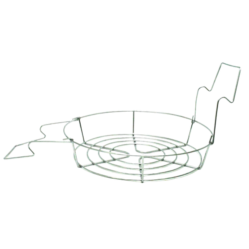 Chrome wire canning rack with contoured handles, designed to elevate jars for water circulation in food preservation, featured in Kitchen & Food and Canning Accessories collections.
