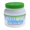 White plastic jar of Kleenwise distiller cleaner and descaler with a green screw-on lid, made in USA, ideal for appliances and water heating and treatment collections.