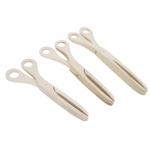 German-Made Maple Scissor Tongs