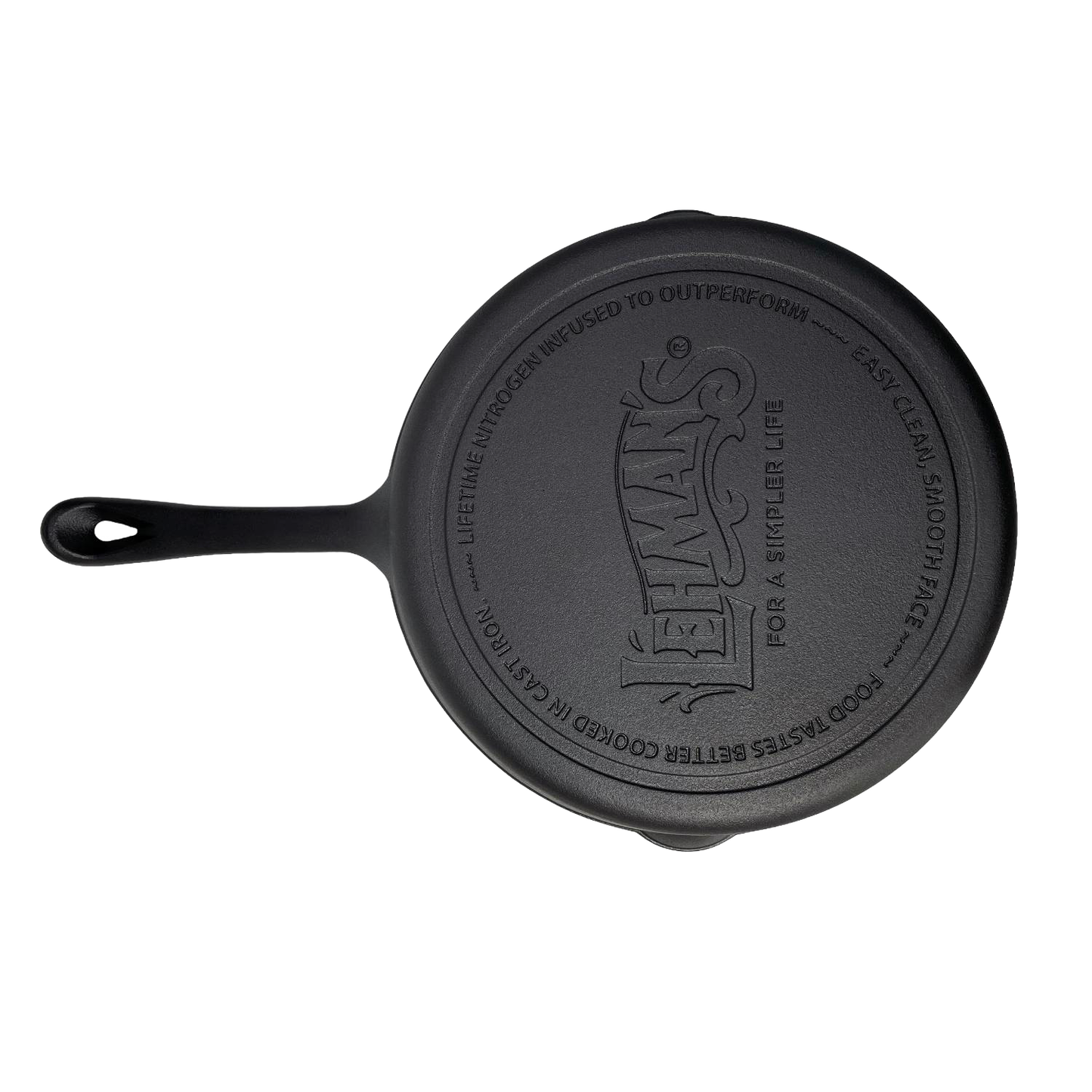 Handcrafted nitrided cast iron skillet with long handle, designed for stick-resistant cooking and easy cleanup, perfect for Farm, Garden & Tool, Kitchen & Food, Camping, and Cast Iron collections.