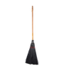 Handcrafted Amish-made fireplace broom with natural corn straw bristles and a wooden handle, designed for cleaning hearths and wood stoves, part of USA Made and Hearth Accessories collections.