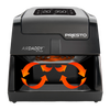 Compact digital air fryer in black with LED control panel, illustrating hot air circulation system, ideal for Kitchen & Food, Kitchen Gadgets, Cooking and Baking Helpers, Best Sellers, and Promo Eligible collections.