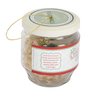 Small glass jar ornament with a replica pickle inside, featuring a decorative label explaining the Christmas pickle tradition, part of Home & Decor and Holiday Decor collections.