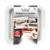 Clear travel cover for 8x8 foil pans with removable window, designed to protect and serve food easily, part of Kitchen & Food, Kitchen Gadgets, USA Made, and Best Sellers collections.