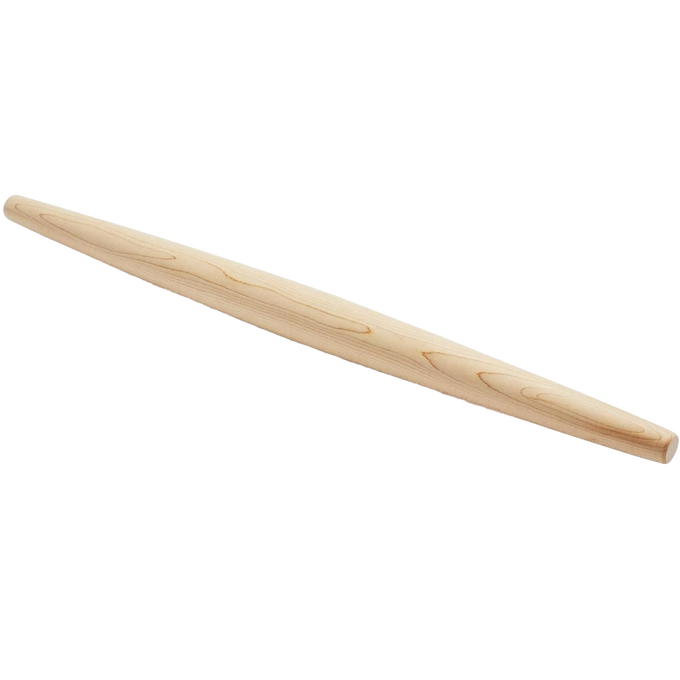 Handcrafted French-style hardwood rolling pin with smooth finish, designed for precise dough control, featured in Kitchen & Food, Cookware, Baking Supplies, USA Made, Best Sellers, and Promo Eligible collections.