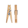 Pair of handcrafted maple spring clothespins with stainless steel springs, made in the USA, ideal for Home & Decor, Laundry Supplies, Clothesline Accessories, and Drying collections.
