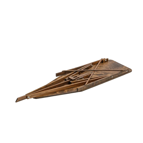 Folded Amish-made wooden ironing board crafted from maple and birch with handcrafted sturdy construction, perfect for Home & Decor, Laundry Supplies, and USA Made collections.