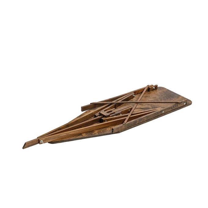 Folded Amish-made wooden ironing board crafted from maple and birch with handcrafted sturdy construction, perfect for Home & Decor, Laundry Supplies, and USA Made collections.