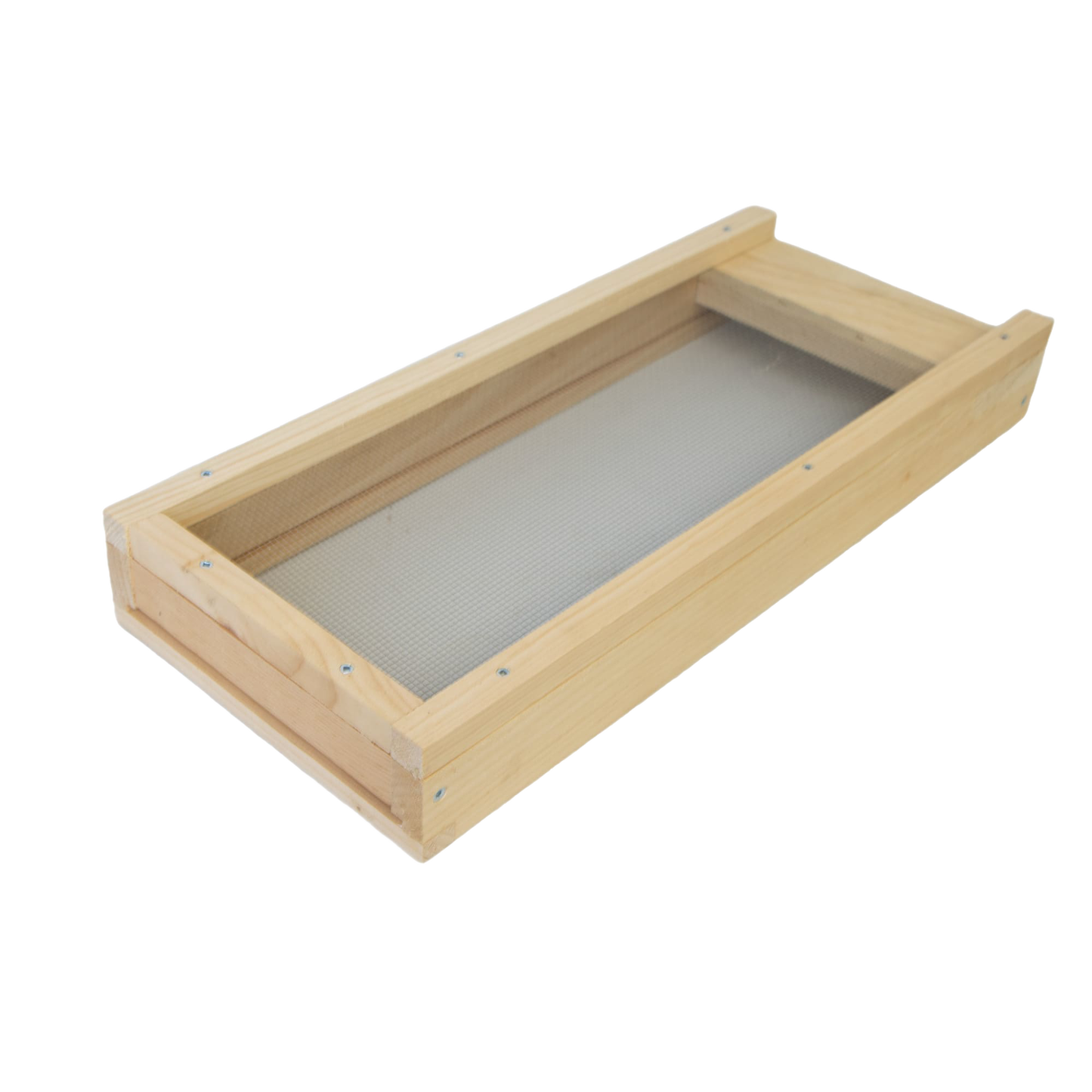 Handcrafted Amish-made wooden varroa mite screen base with fine metal mesh for 5-frame hives, part of Farm, Garden & Tool, Beekeeping Supplies, USA Made, and Best Sellers collections.