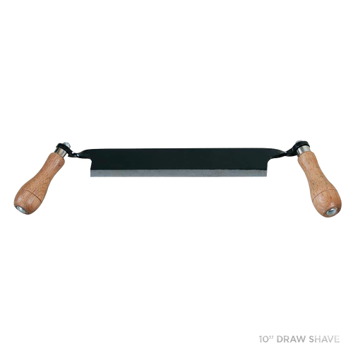 Double-handled draw shave with solid steel blade and wooden grips, designed for efficient bark removal and shaping in Farm, Garden & Tool, Wood Cutting and Hauling, and Best Sellers collections.
