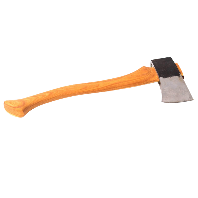 Handcrafted Woodsman's axe with a sharp carbon steel head and smooth Amish-made hickory handle, designed for wood cutting and hauling, featured in Farm, Garden & Tool and USA Made collections.