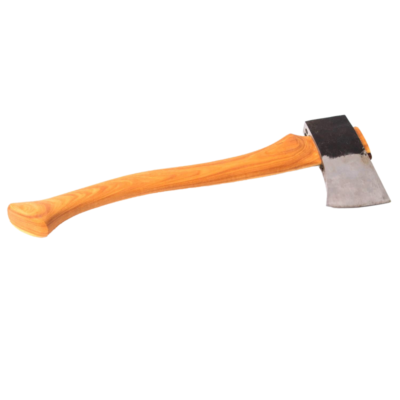Handcrafted Woodsman's axe with a sharp carbon steel head and smooth Amish-made hickory handle, designed for wood cutting and hauling, featured in Farm, Garden & Tool and USA Made collections.