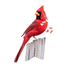 Bright red cardinal bird perched on a puzzle-shaped base with several puzzle pieces floating nearby, part of Toys, Books & Games and Puzzles collections.