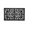 Durable black rubber floor mat with an ornate filigree pattern designed to trap dirt and debris, handcrafted for use in Home & Decor, Home Textiles, Household Helpers, and Best Sellers collections.