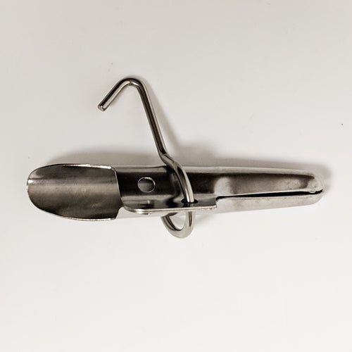 Handcrafted stainless steel sap spile with integrated hook for hanging collection buckets during tree tapping, made for lasting use in Farm, Garden & Tool, Orchard and Grove, Maple Syrup Sugaring Supplies, Best Sellers, and Promo Eligible collections.
