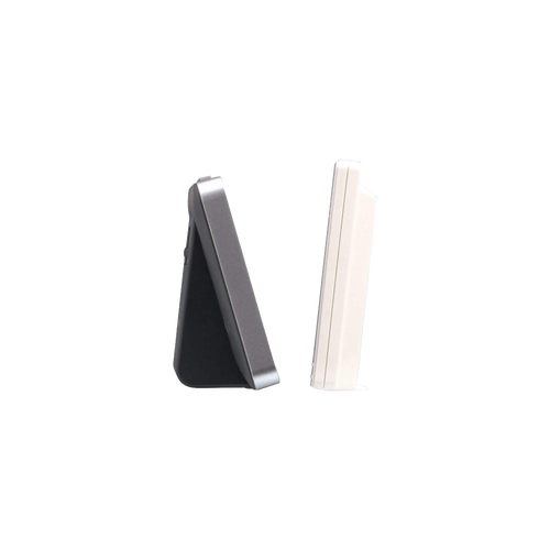 Two digital weather station units shown from a side view, featuring sleek designs in dark and light finishes, ideal for Home & Decor and Household Helpers collections.