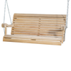 Handcrafted cypress wood hanging porch swing with smooth slats and sturdy chains, Amish made, low-maintenance and insect-resistant, ideal for outdoor furniture and home decor collections.