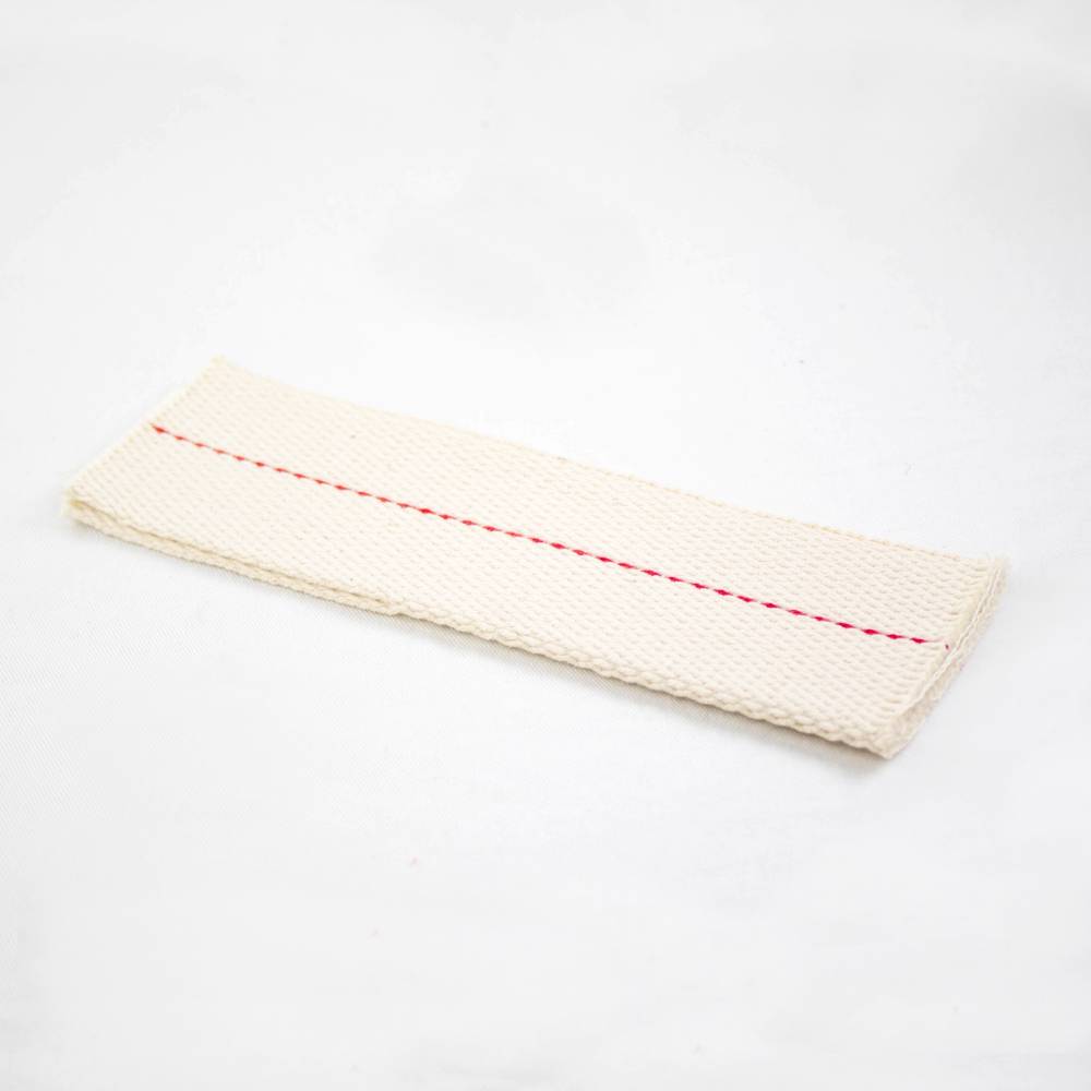 Handwoven round wick with a red center thread, designed for oil lamps with central draft tubes, featured in Lamps & Lighting, Parts and Accessories, and Wicks and Mantles collections.